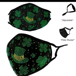 St. Patrick's Day Face Mask With Filter Reusable NWT